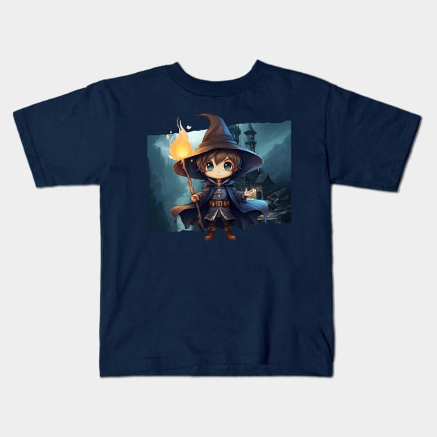 Wizard-Adventure Series: Chibi Gamer Kids T-Shirt by Neon Abode